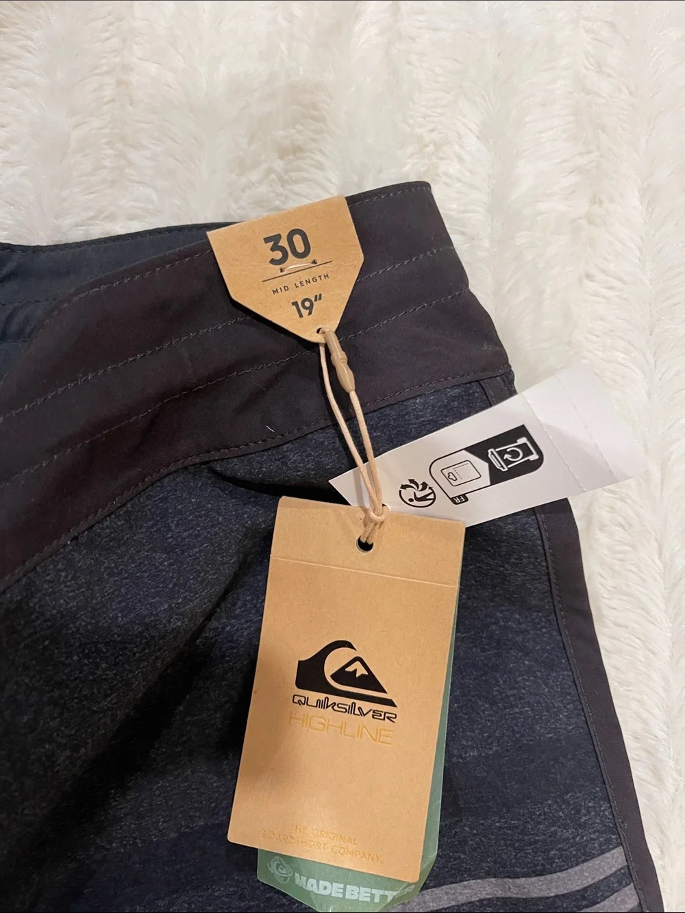 Quiksilver Men's Black and Gray Striped Boardshorts
